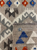 25968- Kelim Hand-Woven/Flat Weaved/Handmade Afghan /Carpet Tribal/Nomadic Authentic/Size: 8'2" x 2'8"