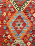 25962- Kelim Hand-Woven/Flat Weaved/Handmade Afghan /Carpet Tribal/Nomadic Authentic/Size: 10'0" x 2'10"