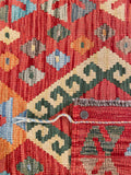 25962- Kelim Hand-Woven/Flat Weaved/Handmade Afghan /Carpet Tribal/Nomadic Authentic/Size: 10'0" x 2'10"