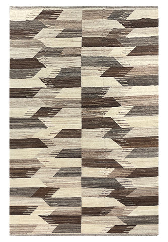 25982- Kelim Hand-Woven/Flat Weaved/Handmade Afghan /Carpet Tribal/Nomadic Authentic/Size: 9'10" x 6'6"
