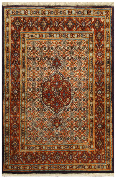 22893 - Moud Hand-Knotted/Handmade Persian Rug/Carpet Traditional Authentic/Size: 4'7" x 3'3"