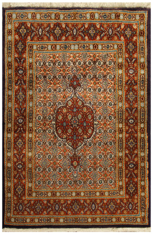 22893 - Moud Hand-Knotted/Handmade Persian Rug/Carpet Traditional Authentic/Size: 4'7" x 3'3"