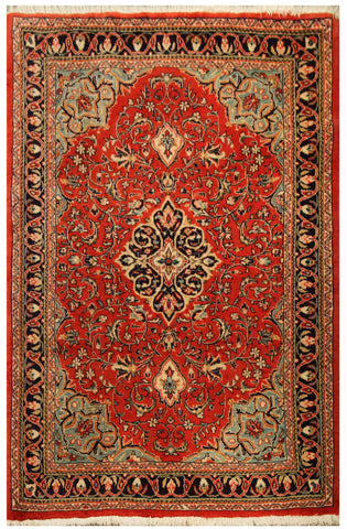 22907-Sarough Hand-Knotted/Handmade Persian Rug/Carpet Traditional Authentic/ Size: 4'11"x 3'3"