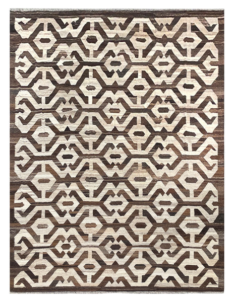 25985- Kelim Hand-Woven/Flat Weaved/Handmade Afghan /Carpet Tribal/Nomadic Authentic/Size: 11'4" x 8'5"