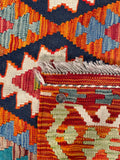 25976- Kelim Hand-Woven/Flat Weaved/Handmade Afghan /Carpet Tribal/Nomadic Authentic/Size: 9'7" x 6'6"