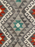 25975- Kelim Hand-Woven/Flat Weaved/Handmade Afghan /Carpet Tribal/Nomadic Authentic/Size: 13'1" x 2'11"