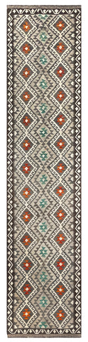 25974- Kelim Hand-Woven/Flat Weaved/Handmade Afghan /Carpet Tribal/Nomadic Authentic/Size: 13'0" x 2'10"