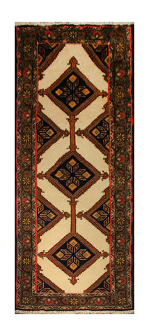 22916 - Hamadan Hand-Knotted/Handmade Persian Rug/Carpet Traditional Authentic/Size: 6'6" x 2'2"