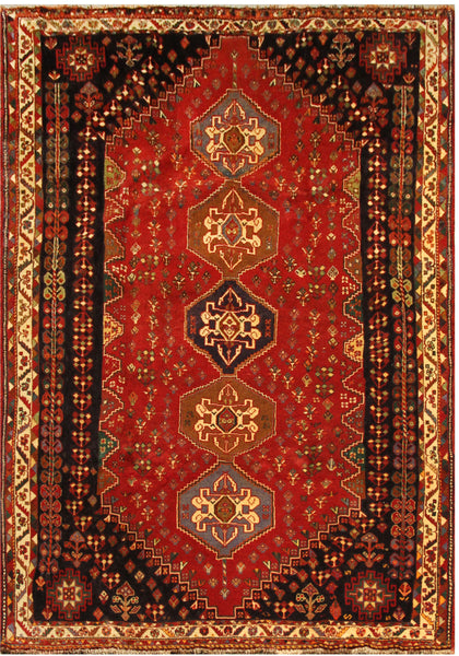 22843 - Shiraz Persian Hand-weaved Authentic/Traditional Nomadic/Tribal Kelim/Size: 8'7" x 5'7"