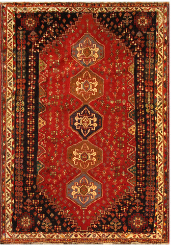 22843 - Shiraz Persian Hand-weaved Authentic/Traditional Nomadic/Tribal Kelim/Size: 8'7" x 5'7"