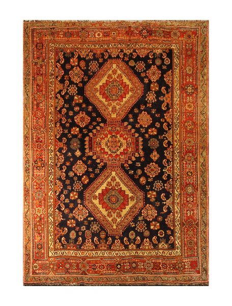 22842 - Shiraz Persian Hand-weaved Authentic/Traditional Nomadic/Tribal Kelim/Size: 9'3" x 5'9"