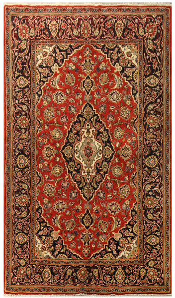 22856 - Kashan Handmade/Hand-Knotted Persian Rug/Carpet Authentic/Size: 7'1" x 4'3"