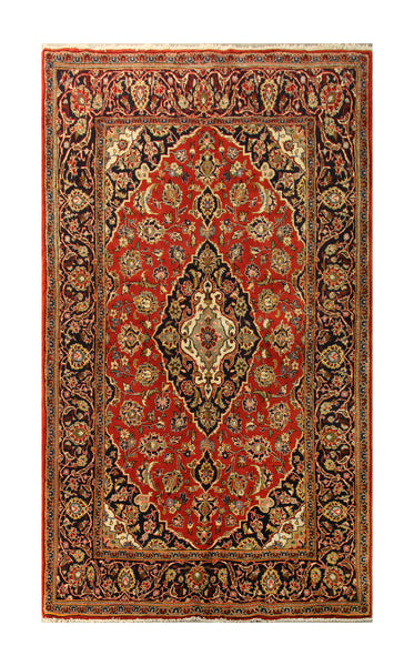 22856 - Kashan Handmade/Hand-Knotted Persian Rug/Carpet Authentic/Size: 7'1" x 4'3"