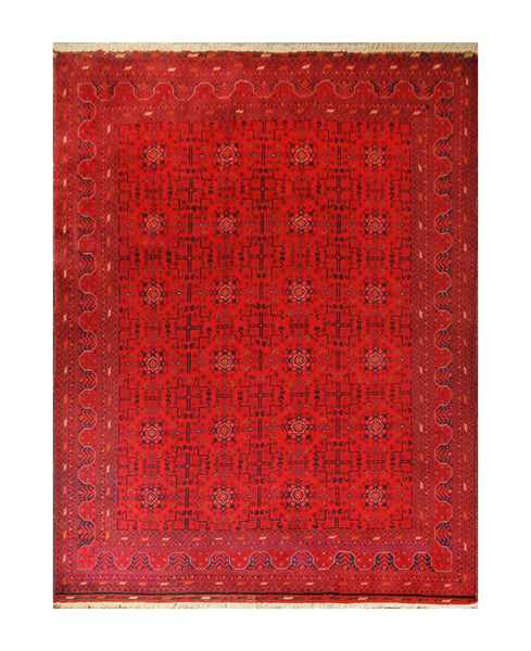 23338-Royal Khal Mohammad Hand-Knotted/Handmade Afghan Rug/Carpet/Traditional/Authentic/Size: 7'10" x 5'9"