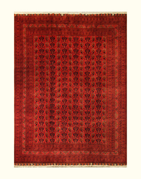 23089 -Royal Khal Mohammad / Hand-Knotted/ Handmade / Afghan Rug/ Traditional/ Carpet/ Nomadic Authentic/ Size: 11'5" x 8'2"