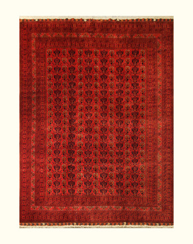 23089 -Royal Khal Mohammad / Hand-Knotted/ Handmade / Afghan Rug/ Traditional/ Carpet/ Nomadic Authentic/ Size: 11'5" x 8'2"