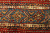 23096 - Chobi Ziegler Hand-Knotted/Handmade Afghan Rug/Carpet Modern Authentic/Size: 10'10" x 8'4"