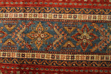 23096 - Chobi Ziegler Hand-Knotted/Handmade Afghan Rug/Carpet Modern Authentic/Size: 10'10" x 8'4"