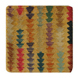 23276 - Kelim Hand-Woven/Flat Weaved/Handmade Afghan Kelim Pillow Cover/Carpet Tribal/Nomadic Authentic/Size: 1'8" x 1'8"