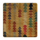 23240 - Kelim Hand-Woven/Flat Weaved/Handmade Afghan Kelim Pillow Cover/Carpet Tribal/Nomadic Authentic/Size: 1'8" x 1'8"