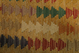 23282 - Kelim Hand-Woven/Flat Weaved/Handmade Afghan Kelim Pillow Cover/Carpet Tribal/Nomadic Authentic/Size: 1'8" x 1'8"