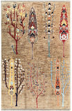 24929-Chobi Ziegler Hand-knotted/Handmade Afghan Rug/Carpet Traditional Authentic / Size: 6'8" x 5'3"/203cm x 160cm