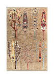 24929-Chobi Ziegler Hand-knotted/Handmade Afghan Rug/Carpet Traditional Authentic / Size: 6'8" x 5'3"