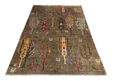 24893-Chobi Ziegler Hand-knotted/Handmade Afghan Rug/Carpet Traditional Authentic / Size: 8'0" x 5'6"/244cm x 168cm