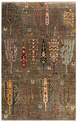 24893-Chobi Ziegler Hand-knotted/Handmade Afghan Rug/Carpet Traditional Authentic / Size: 8'0" x 5'6"/244cm x 168cm