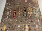 24893-Chobi Ziegler Hand-knotted/Handmade Afghan Rug/Carpet Traditional Authentic / Size: 8'0" x 5'6"/244cm x 168cm