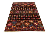 24888-Chobi Ziegler Hand-knotted/Handmade Afghan Rug/Carpet Traditional Authentic / Size: 6'8" x 5'3"/203cm x 160cm