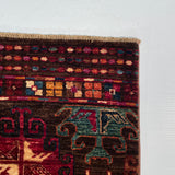 24888-Chobi Ziegler Hand-knotted/Handmade Afghan Rug/Carpet Traditional Authentic / Size: 6'8" x 5'3"/203cm x 160cm