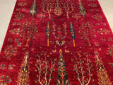 24911-Chobi Ziegler Hand-knotted/Handmade Afghan Rug/Carpet Traditional Authentic / Size: 9'9" x 6'9"