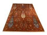 24897-Chobi Ziegler Hand-knotted/Handmade Afghan Rug/Carpet Traditional Authentic / Size: 8'6" x 5'10"/259cm x 170cm