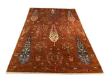 24897-Chobi Ziegler Hand-knotted/Handmade Afghan Rug/Carpet Traditional Authentic / Size: 8'6" x 5'10"