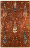 24897-Chobi Ziegler Hand-knotted/Handmade Afghan Rug/Carpet Traditional Authentic / Size: 8'6" x 5'10"/259cm x 170cm