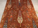 24897-Chobi Ziegler Hand-knotted/Handmade Afghan Rug/Carpet Traditional Authentic / Size: 8'6" x 5'10"/259cm x 170cm