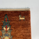 24897-Chobi Ziegler Hand-knotted/Handmade Afghan Rug/Carpet Traditional Authentic / Size: 8'6" x 5'10"/259cm x 170cm