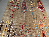 24928-Chobi Ziegler Hand-knotted/Handmade Afghan Rug/Carpet Traditional Authentic / Size: 9'9" x 6'10"/298cm x 208cm