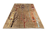 24930-Chobi Ziegler Hand-knotted/Handmade Afghan Rug/Carpet Traditional Authentic / Size: 7'8" x 5'9"