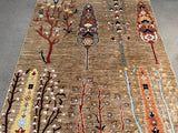 24930-Chobi Ziegler Hand-knotted/Handmade Afghan Rug/Carpet Traditional Authentic / Size: 7'8" x 5'9"