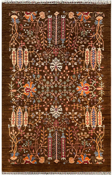 24919-Chobi Ziegler Hand-knotted/Handmade Afghan Rug/Carpet Traditional Authentic / Size: 10'1" x 6'8"