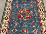 24927- Kazak Hand-Knotted/Handmade Afghan Rug/Carpet Tribal/Nomadic Authentic/ Size: 7'9" x 5'7"
