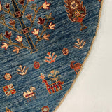 24887-Chobi Ziegler Hand-knotted/Handmade Afghan Rug/Carpet Traditional Authentic / Size: 8'2" x 8'1"/249cm x 246cm