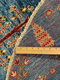 24887-Chobi Ziegler Hand-knotted/Handmade Afghan Rug/Carpet Traditional Authentic / Size: 8'2" x 8'1"/249cm x 246cm