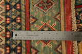 22711 - Kazak Hand-Knotted/Handmade Afghan Tribal/Nomadic Authentic/Size: 9'5" x 2'8"