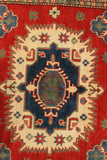 22737 - Kazak Hand-Knotted/Handmade Afghan Tribal/Nomadic Authentic/Size/: 6'10" x 4'11"