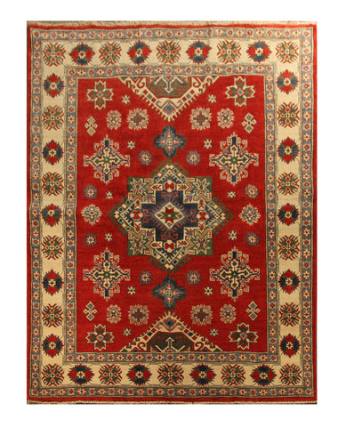 22744 - Kazak Afghan Hand-knotted Contemporary/Nomadic/Tribal Carpet/Rug/Size: 6'6" x 4'11"