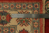22744 - Kazak Afghan Hand-knotted Contemporary/Nomadic/Tribal Carpet/Rug/Size: 6'6" x 4'11"