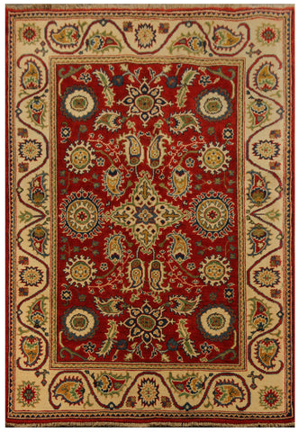 22681 - Kazak Hand-Knotted/Handmade Afghan Tribal/Nomadic Authentic/Size: 6'1' x 4'0"